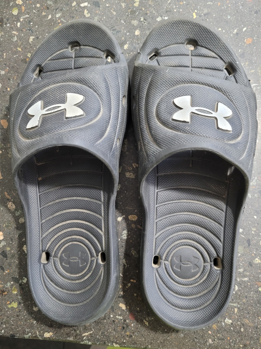 Under Armour Grey Black Slide Sandals
